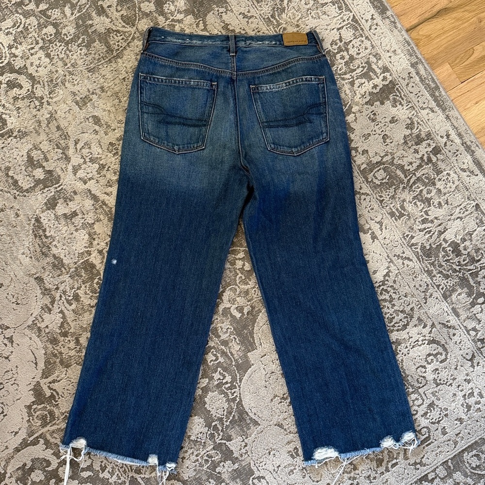 American Eagle Outfitters Women's Dark Blue wide Leg Jeans - Picture 4 of 4